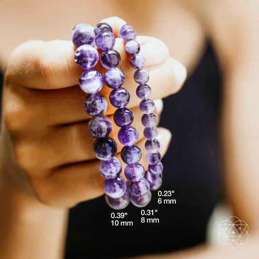 Purification Bracelet 3-strand amethyst energy beaded bracelet with purple beads Conscious Items on Tampa Home & Garden Store