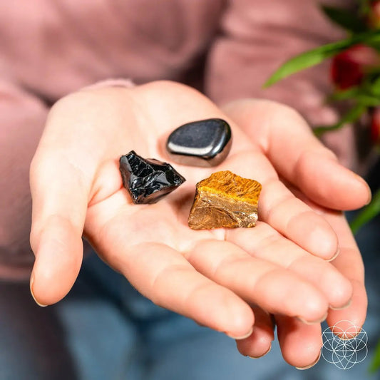 Triple Protection Obsidian Stones trio; black brown banded pieces Conscious Items on Tampa Home & Garden Store
