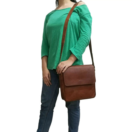 Wilkins Crossbody Bag for Work and School brown leather crossbody by Classy Leather Bags on Tampa Home & Garden Store