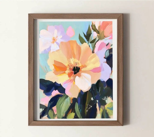 Season of Soft Things Art Print Cozy Wall Decor framed pastel floral artwork by Mai Autumn on Tampa Home & Garden Store