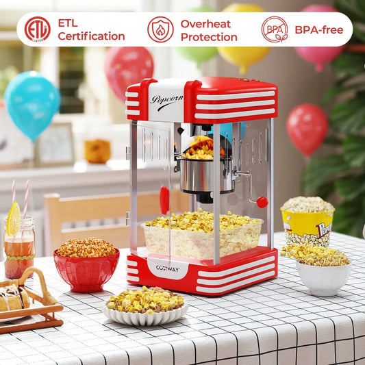 Theater Style Countertop Popcorn Maker with Stainless Steel Kettle-Red - Tampa Home & Garden Store
