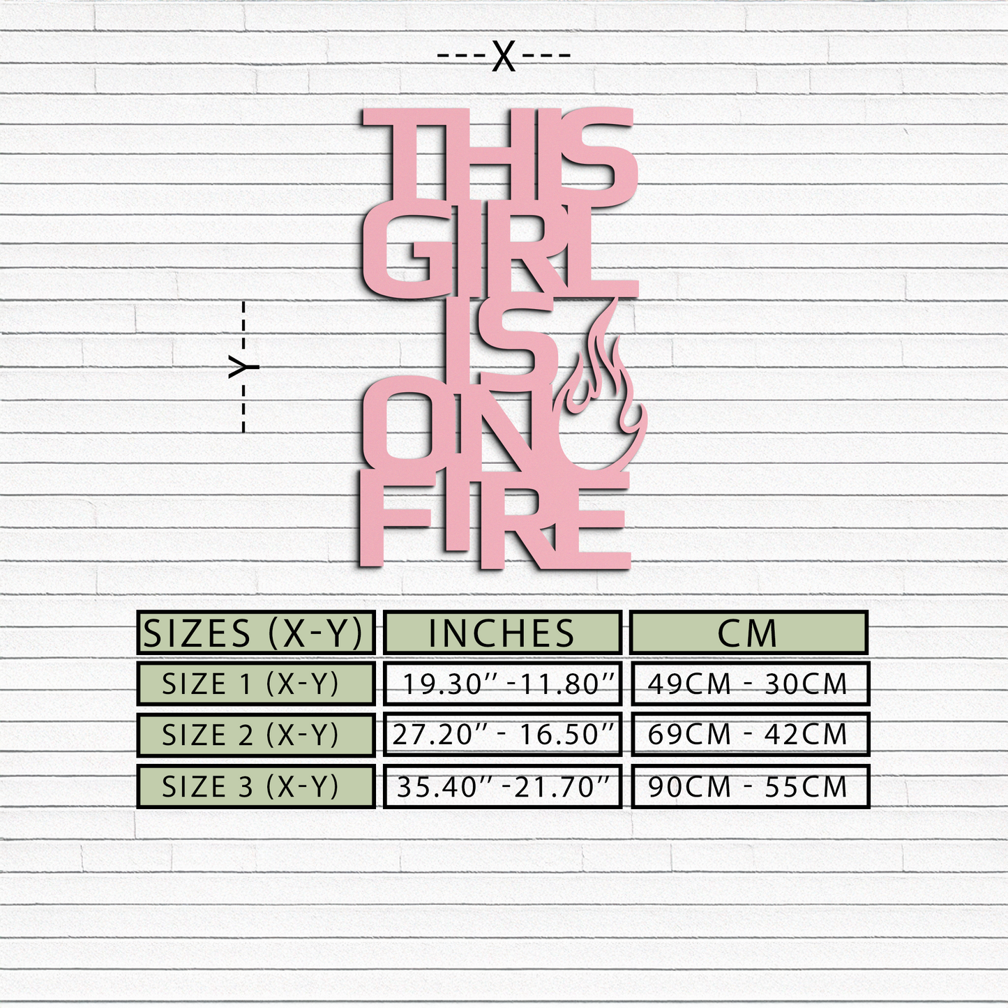 This Girl Is On Fire Metal Wall Art – Bold Flame Typography Design - KAFGP112 - Tampa Home & Garden Store