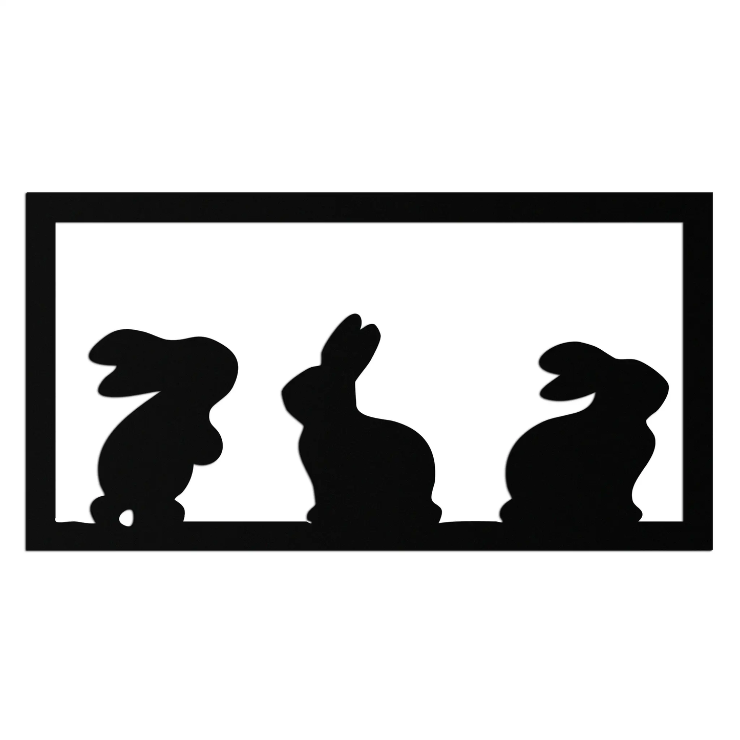 Three Bunny Silhouette Metal Wall Art in Black by Enova Art on Tampa Home & Garden Store