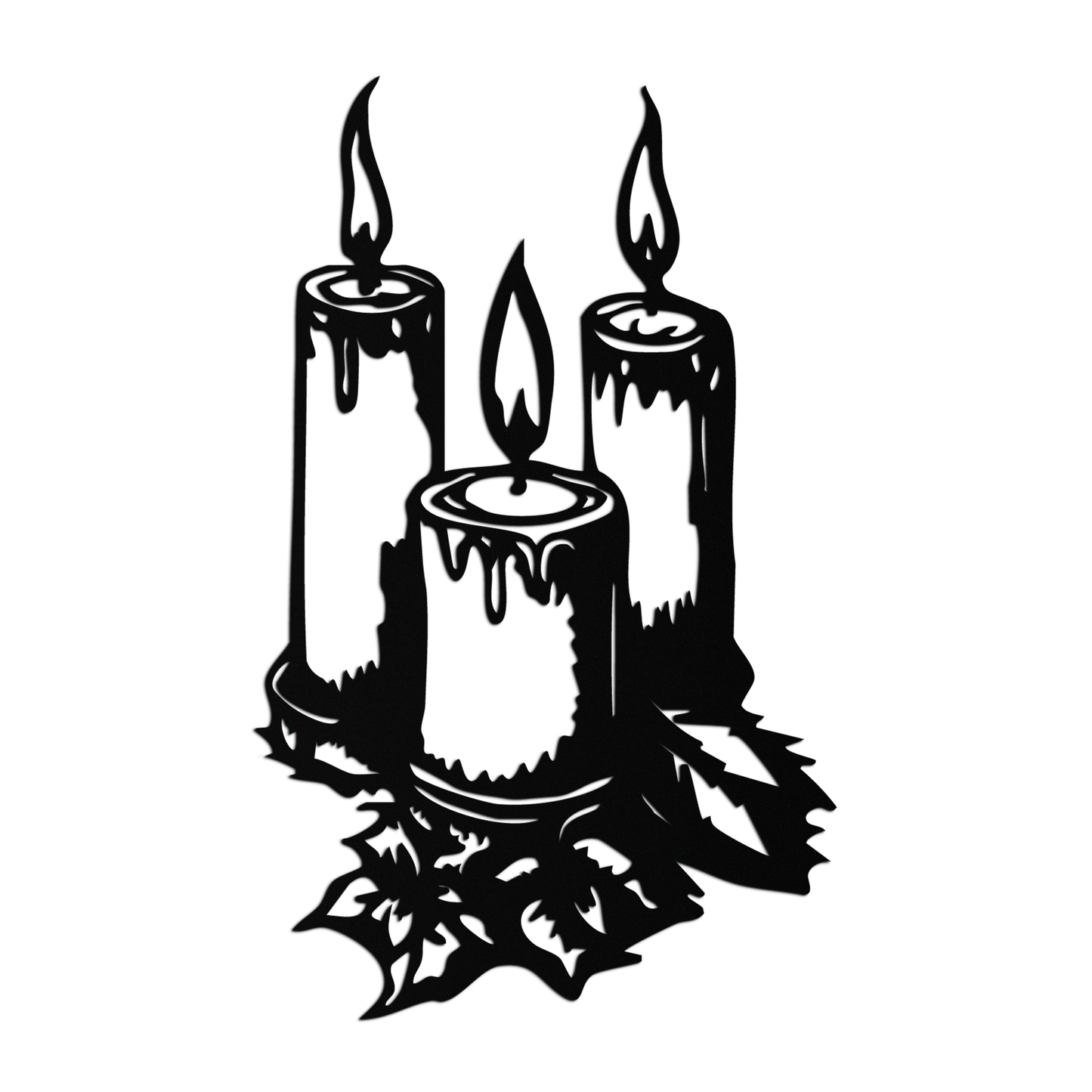 Three Candle Silhouette Metal Wall Art – Elegant Festive Decor for Cozy Interiors- KAF687 - Tampa Home & Garden Store