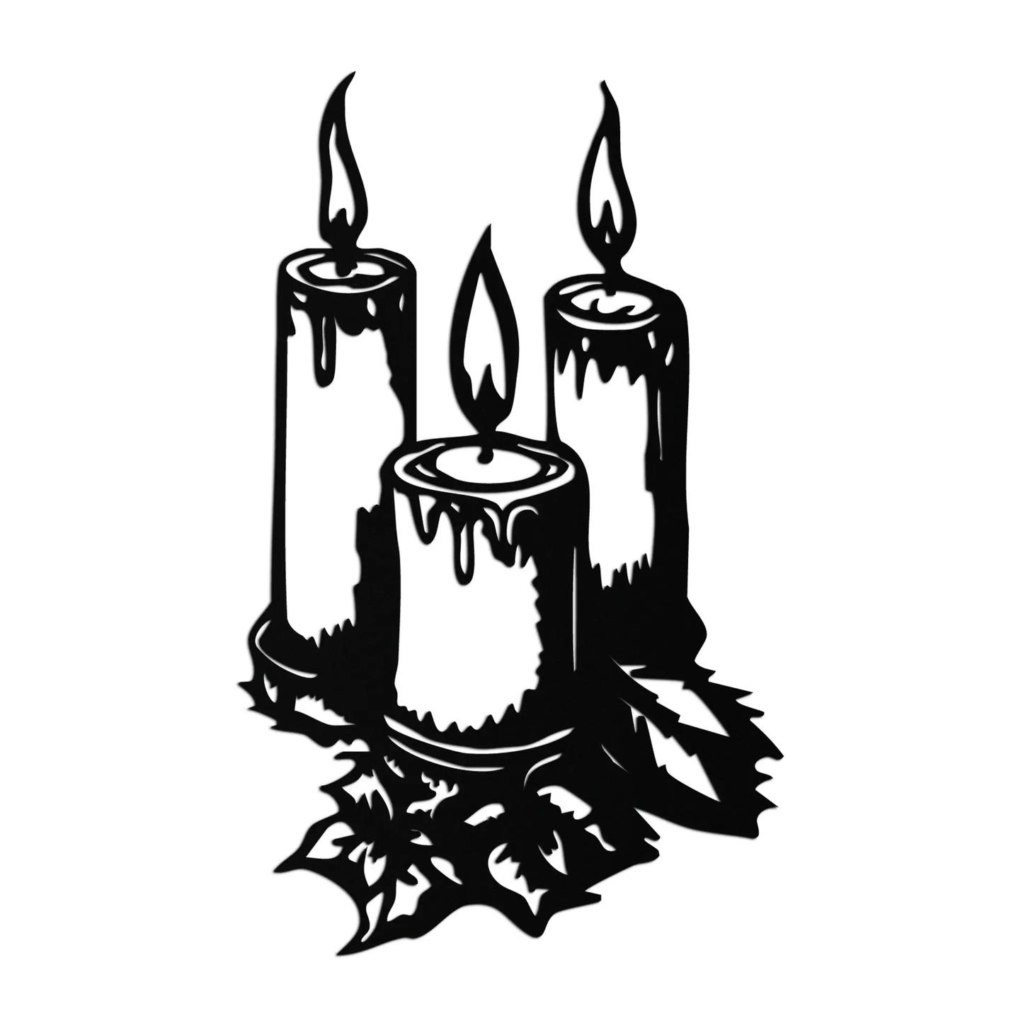 Three Candle Silhouette Metal Wall Art, black metal, modern decor on Tampa Home & Garden Store