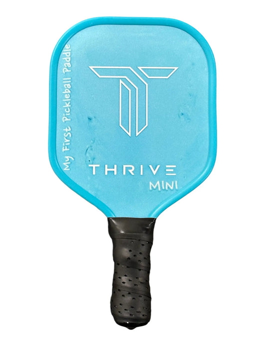 Thrive Mini Baby Paddle keepsake blue pickleball paddle with black perforated grip on Tampa Home & Garden Store