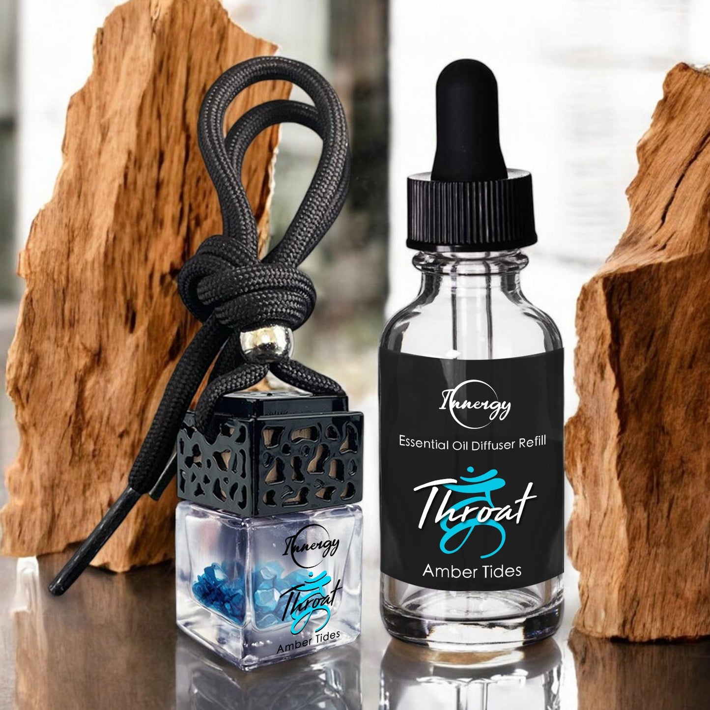 Throat Chakra Crystal-Enhanced Oil Diffuser, Car Air Freshener, 8ml - Tampa Home & Garden Store