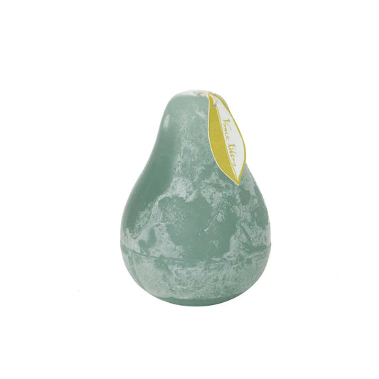 Timber Pear Candle gray finish with tag The Country Christmas Loft on Tampa Home & Garden Store