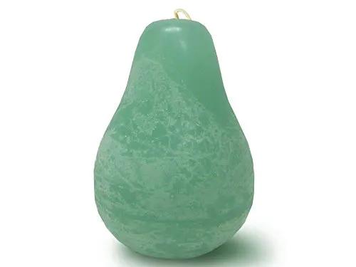 Timber Pear Candle turquoise pear candle with distressed texture The Country Christmas Loft on Tampa Home & Garden Store