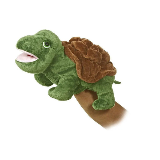 Timmer Turtle Body Puppet green turtle with brown shell on arm by The Country Christmas Loft on Tampa Home & Garden Store