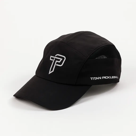 Titan Pickleball Hat black cap with white front logo and TITAN PICKLEBALL on side mesh back on Tampa Home & Garden Store