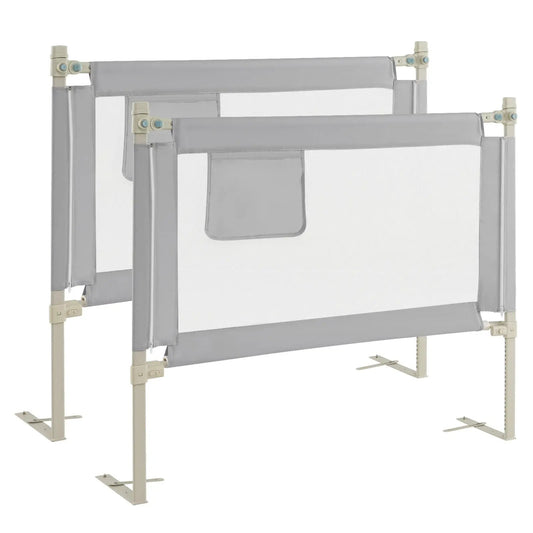 Toddler bed rail pair with gray mesh fabric and side pocket, DirectDeals, 24 heights on Tampa Home & Garden Store