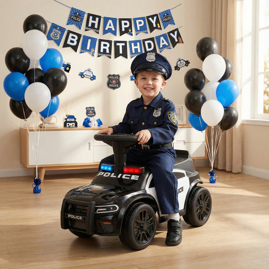 Toddler Sliding Car with Steering Wheel and Under-Seat Storage Push-Black - Tampa Home & Garden Store