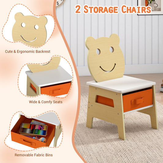 Toddler Table and 2 Chairs 5-in-1 Cute Art Desk Set with Reversible Chalkboard Whiteboard - Tampa Home & Garden Store