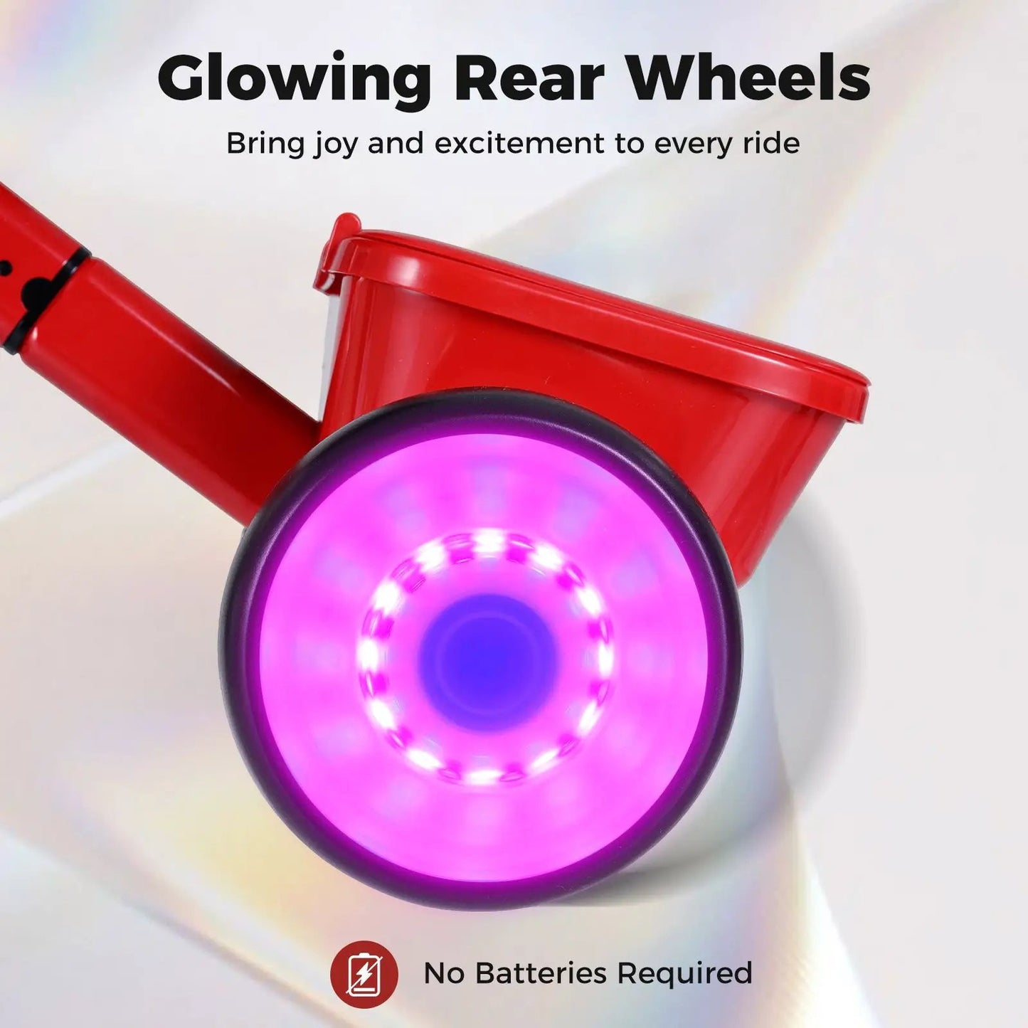 Tricycle with glowing purple rear wheels, red frame and 4-level adjustable seat DirectDeals on Tampa Home & Garden Store