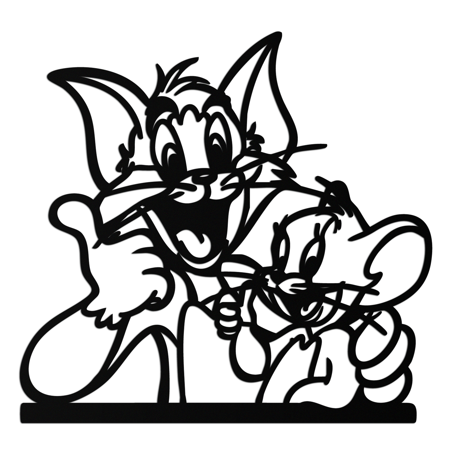 Tom and Jerry Metal Wall Art – Classic Cartoon Duo Silhouette for Fans- KAF665 - Tampa Home & Garden Store