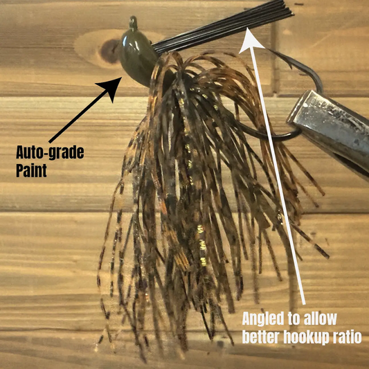 Tournament Series Casting Jig for Bass Fishing skirt with auto-grade paint head by 4x4bassjigs on Tampa Home & Garden Store