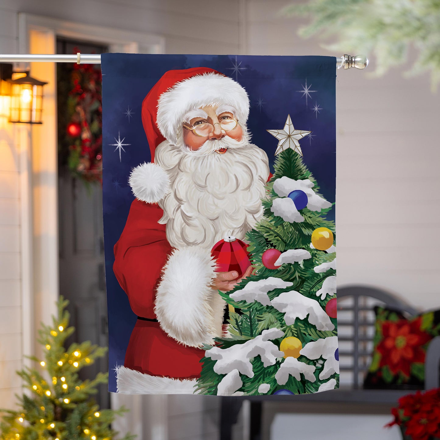 Traditional Santa Suede House Flag - Tampa Home & Garden Store