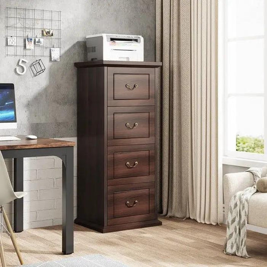 Traditional vertical file cabinet in walnut finish with 4 drawers by HomePacific on Tampa Home & Garden Store