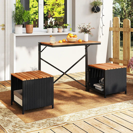 2-in-1 Transforming Picnic Table and Chairs Set with Storage - Tampa Home & Garden Store