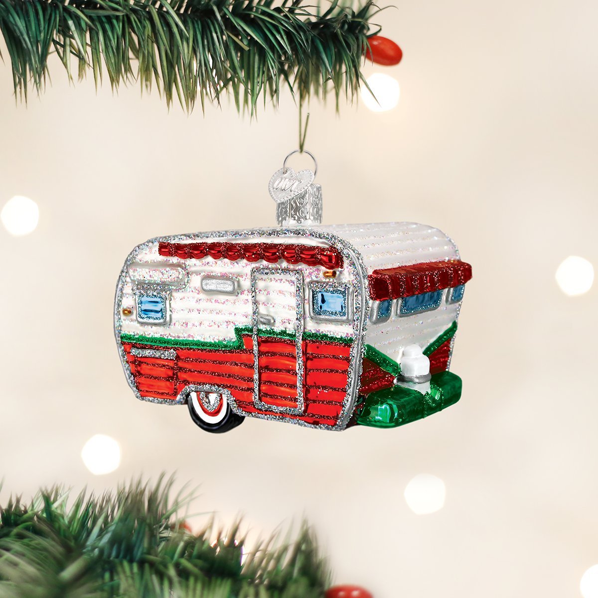 Travel Trailer Glass Ornament - Tampa Home & Garden Store