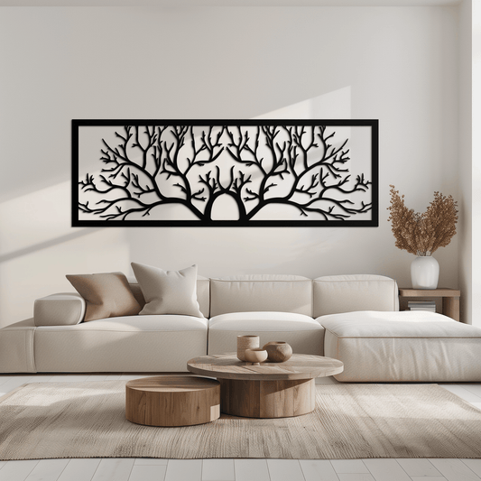 Tree of Life Metal Wall Art - Large Horizontal Steel Wall Decor - KAF025 - Tampa Home & Garden Store