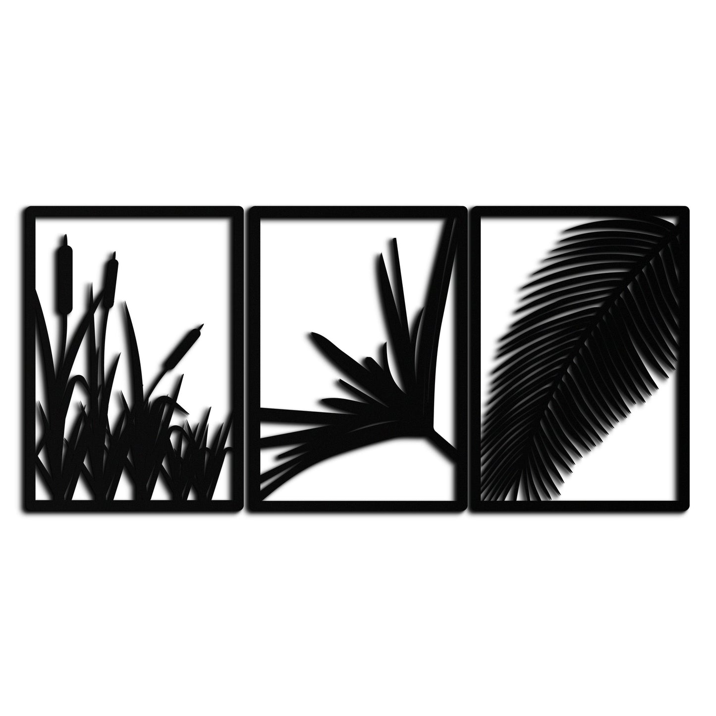 Tropical Metal Wall Art – 3-Panel Botanical Design - KAF216 - Tampa Home & Garden Store