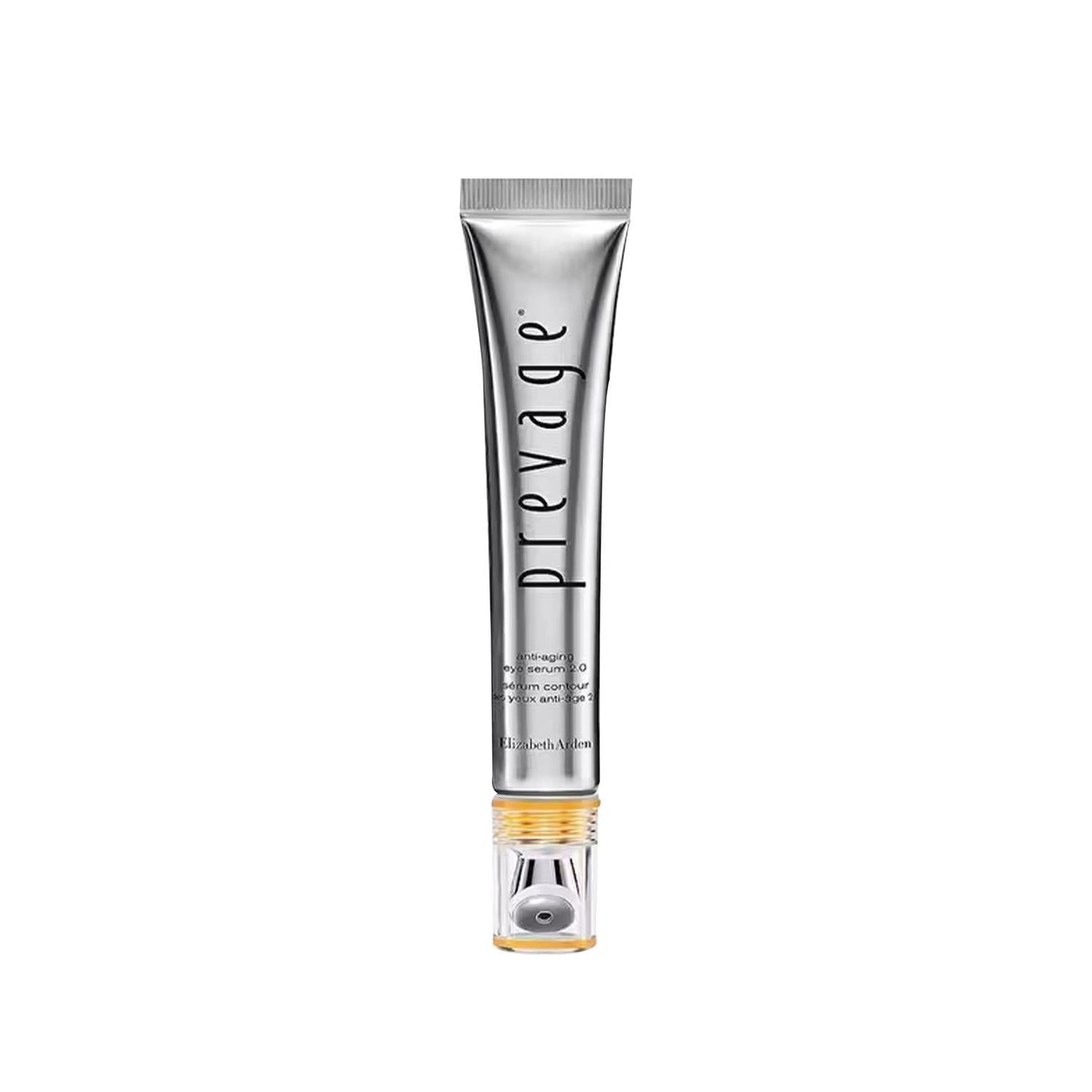 Elizabeth Arden Prevage Anti-Aging Eye Serum 2.0 in a silver tube with orange cap on Tampa Home & Garden Store