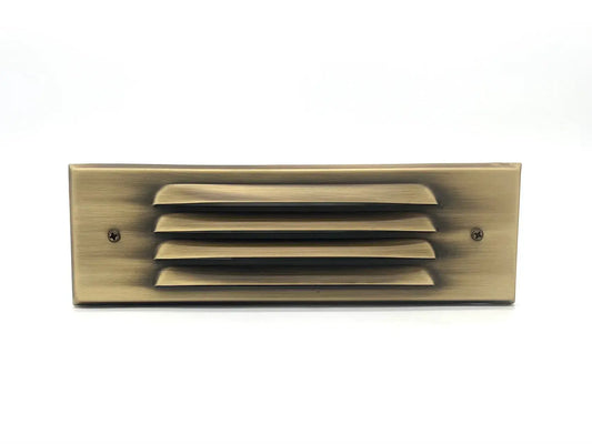 Tulay Antique Brass Louvered Step Light Low Voltage Landscape Lighting - Tampa Home & Garden Store