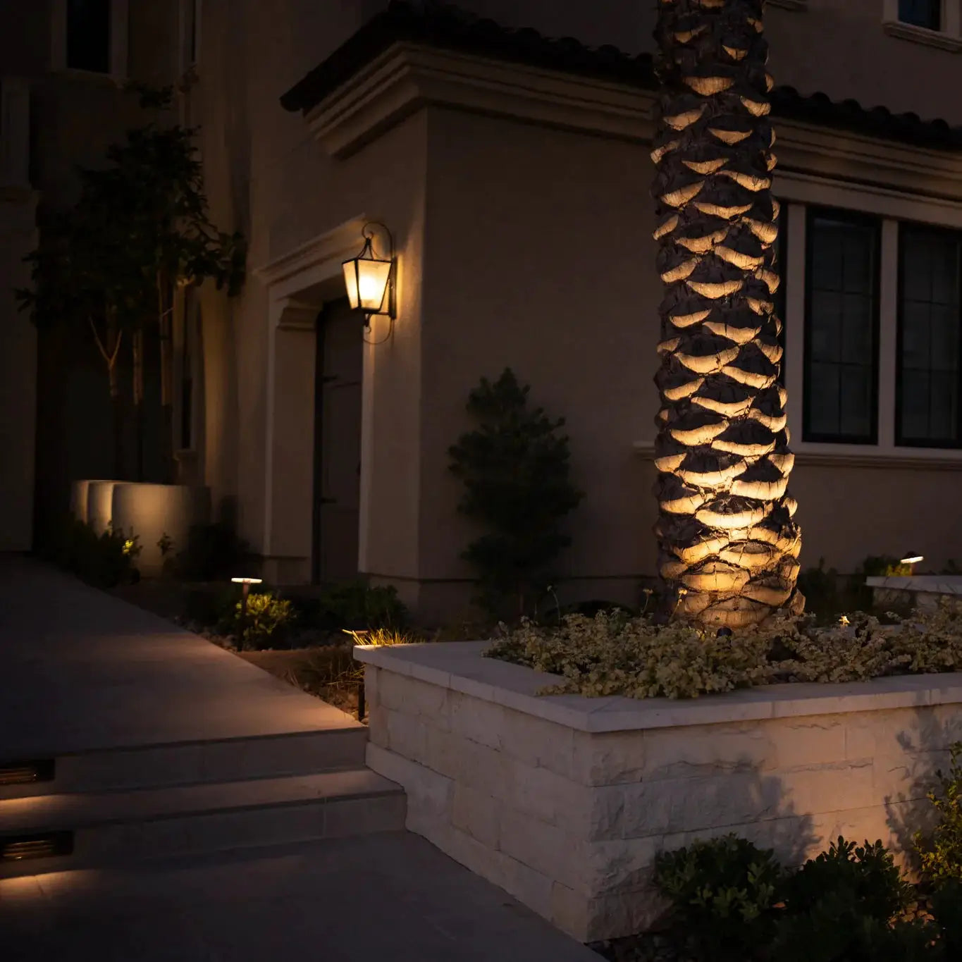Tulay Antique Brass Louvered Step Light Low Voltage Landscape Lighting - Tampa Home & Garden Store