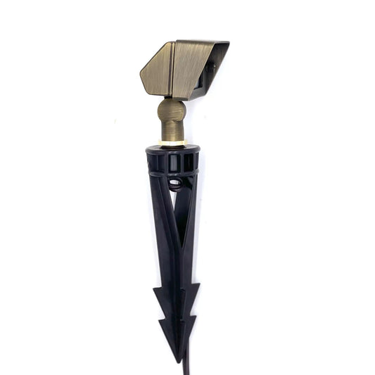 Tulay Antique Brass Squared Flood Light Low Voltage Landscape Lighting - Tampa Home & Garden Store