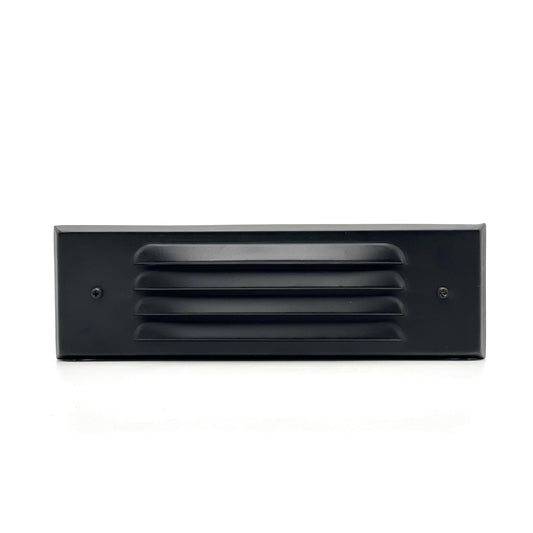 Tulay Black Louvered Brass Step Light Low Voltage Outdoor Lighting - Tampa Home & Garden Store