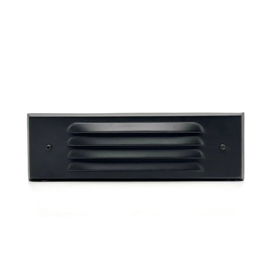 Tulay Black Louvered Brass Step Light Low Voltage Outdoor Lighting - Tampa Home & Garden Store