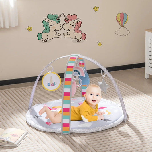 Baby Play Gym Mat 7-in-1 with 5 detachable toys, colorful arch for tummy time on Tampa Home & Garden Store