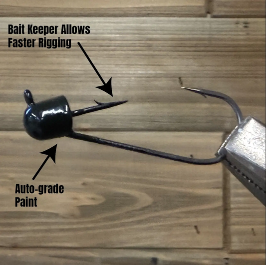Turn N Burn Finesse Jig Head 3pk black auto-grade paint by 4x4bassjigs for soft plastics on Tampa Home & Garden Store