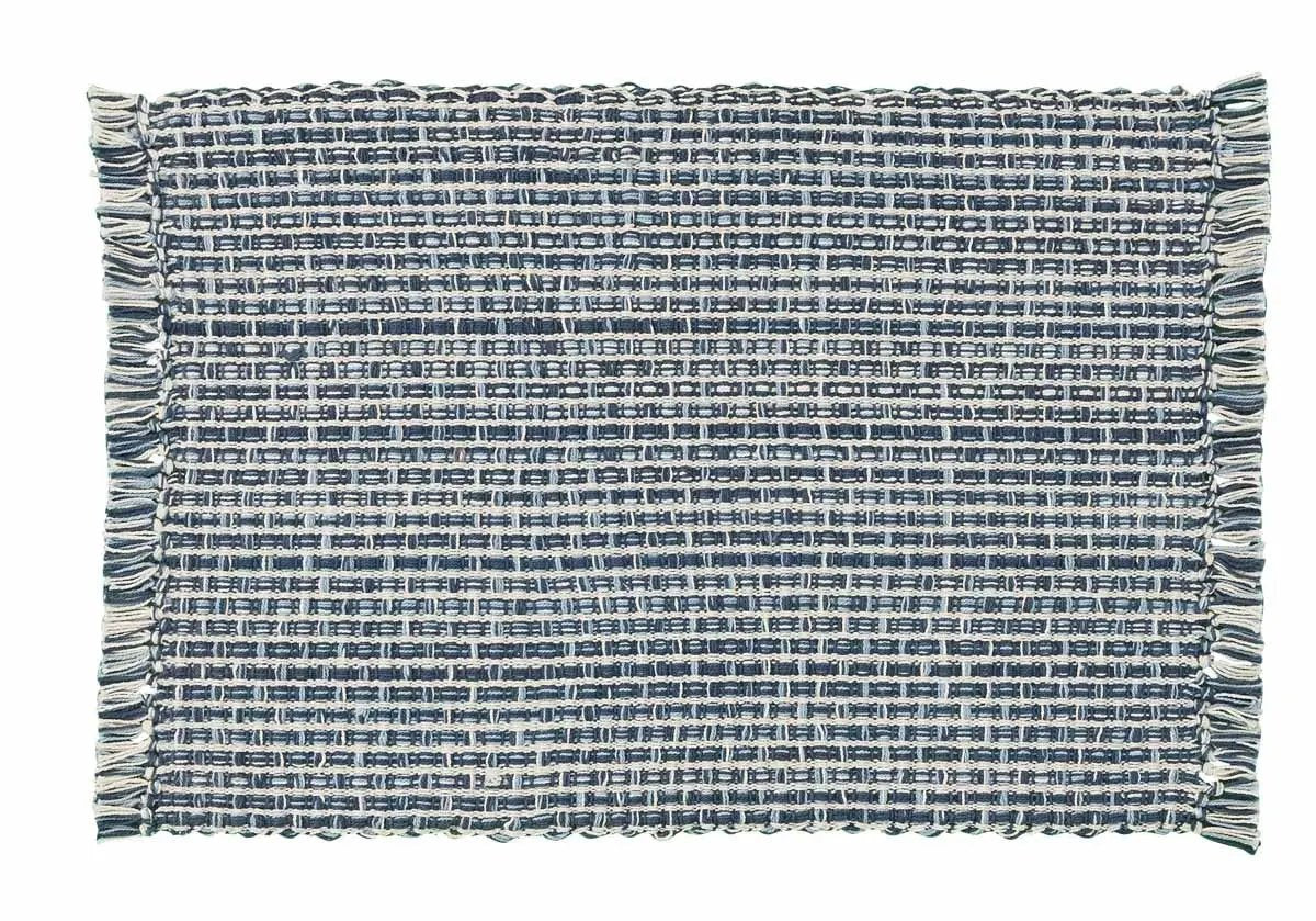 Tweed Denim Placemat in blue denim tweed with fringe edges by The Country Christmas Loft on Tampa Home & Garden Store