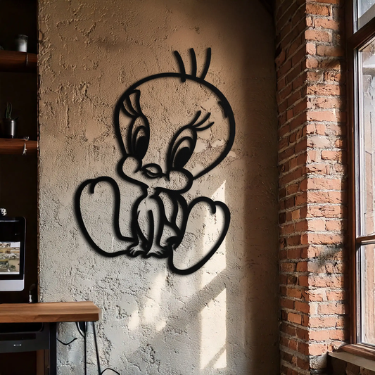 Tweety Bird metal wall art silhouette, black metal, Enova Art modern wall decor on Tampa Home & Garden Store