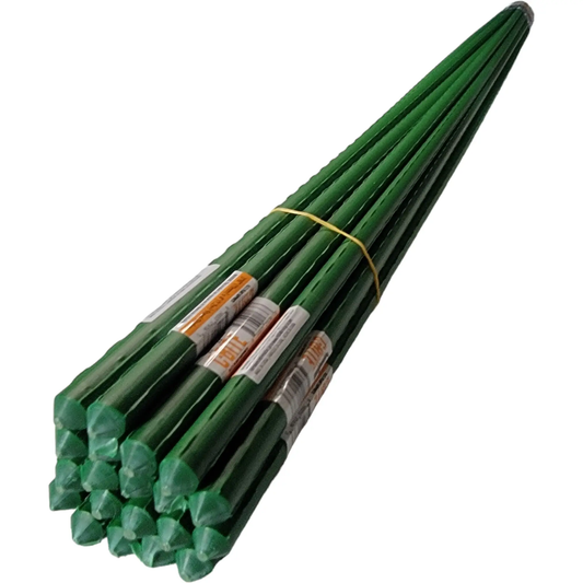 Twenty (20) Strong Steel Garden Stakes (available in lengths of: 3', 4', 5', and 6') All plant sticks are 7/16" diameter. Extra Grabby Coating - Tampa Home & Garden Store