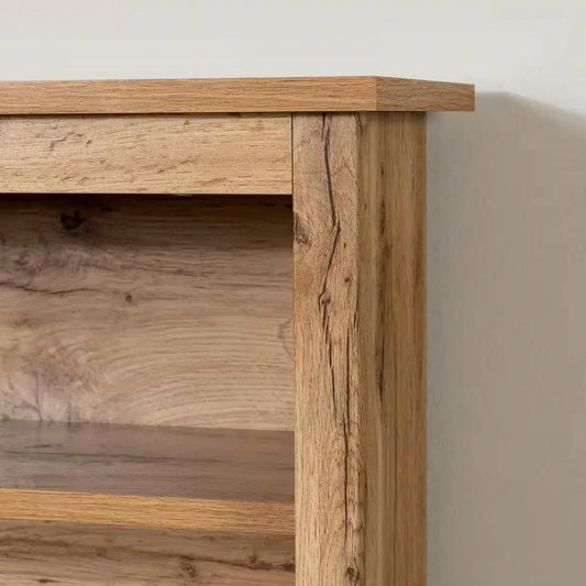 Twin size Modern Scandinavian Style Bookcase Headboard in Oak Wood Finish - Tampa Home & Garden Store