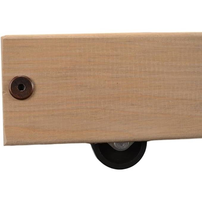 Twin size solid wood roll-out trundle bed frame with caster wheel in natural wood finish on Tampa Home & Garden Store