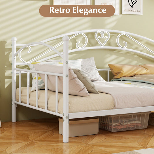 Twin Size Metal Daybed Frame with Headboard for Bedroom - Tampa Home & Garden Store