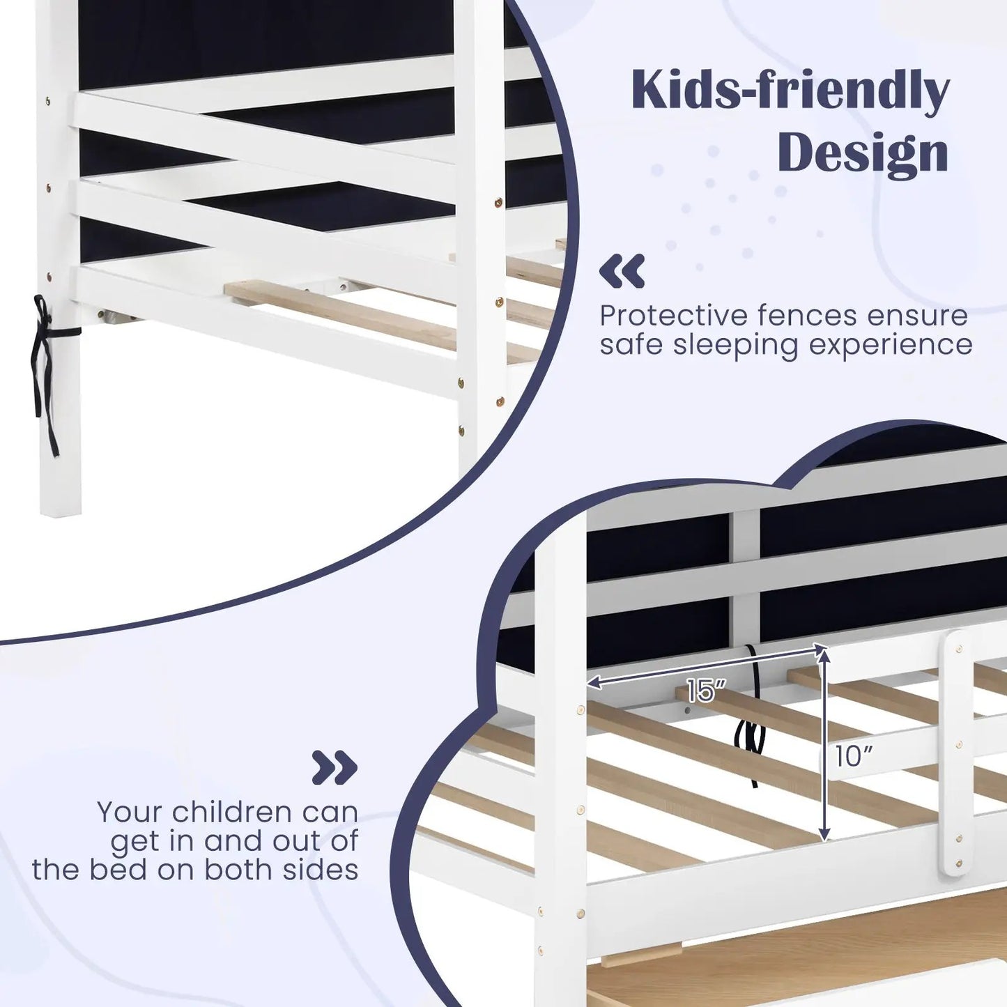 Twin House Bed with Tent and Drawers for Kids white cabin bed with 2 storage drawers DirectDeals on Tampa Home & Garden Store
