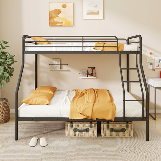 Twin Over Full Bunk Bed with Ladder and Full-length Guardrails - Tampa Home & Garden Store