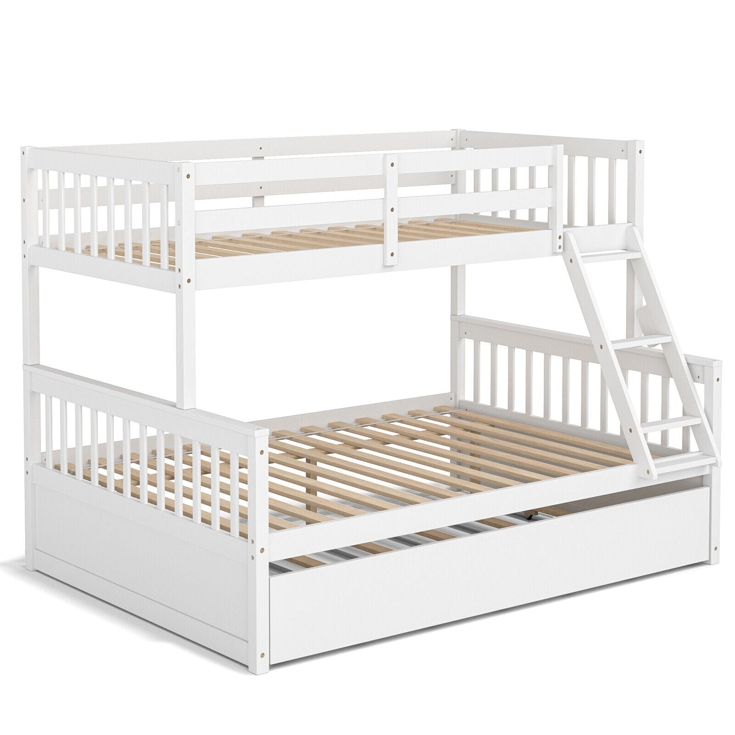 Litera convertible de dos plazas sobre una de matrimonio con cama nido individual - Espresso