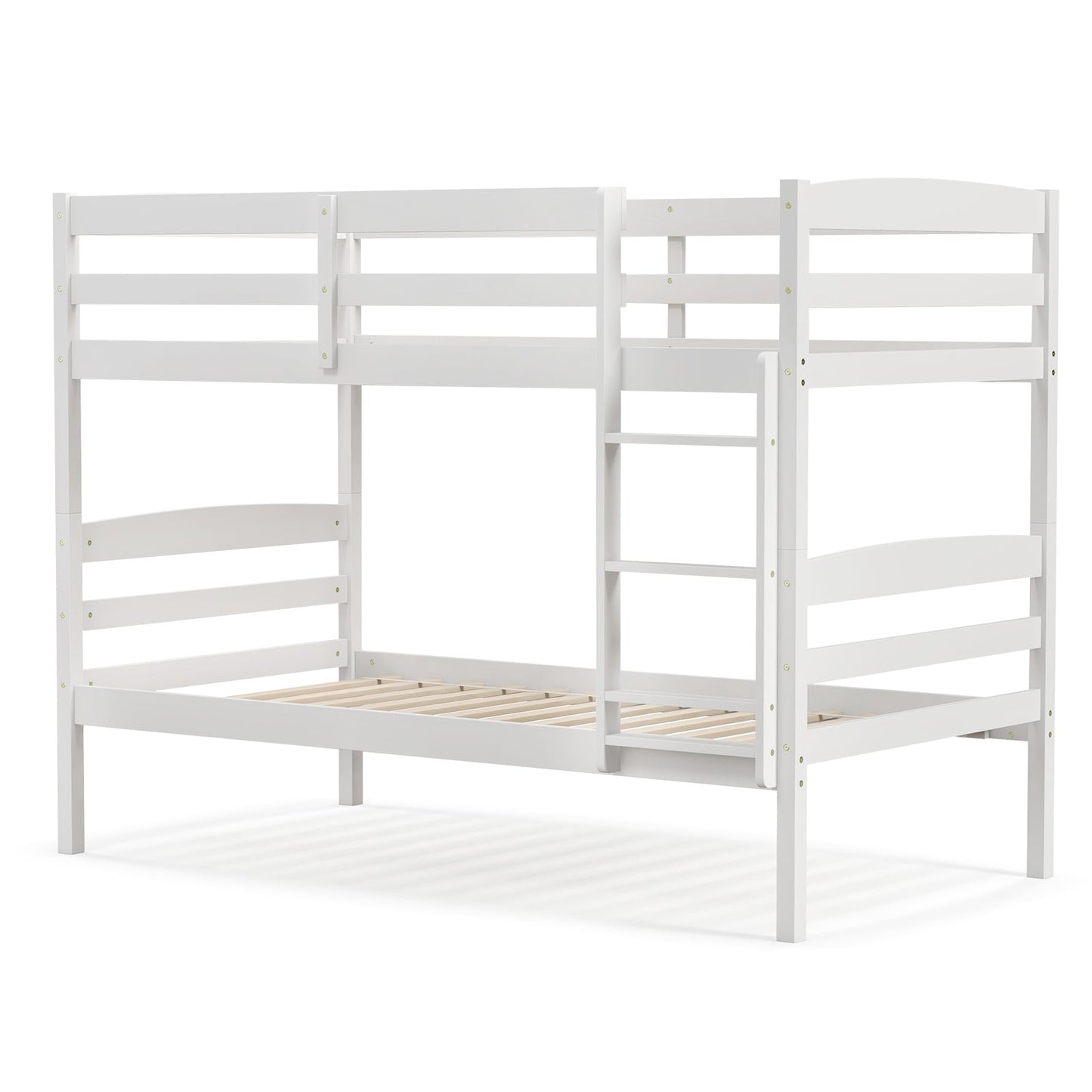 Litera doble de madera maciza con barandillas altas y escalera integrada - Espresso