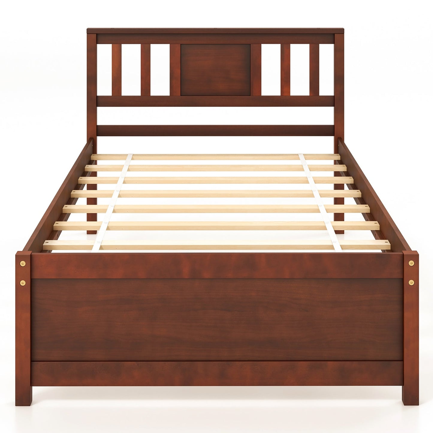 Cama de plataforma de madera con cabecero y soporte de listones - Tamaño Queen