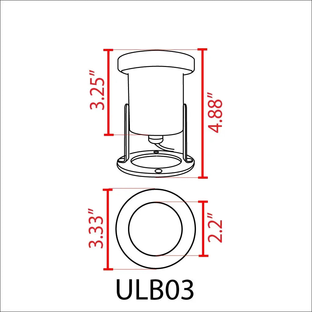 Underwater Landscape LED Pond Light ULB03 stainless steel with round mounting base on Tampa Home & Garden Store