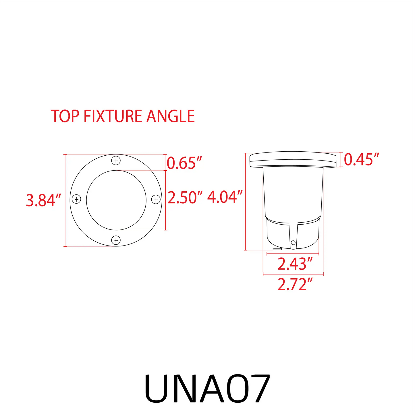 Cast Aluminum Low Voltage Round LED In-Ground Well Light by Kings Outdoor Lighting with circular faceplate and 4 screws on Tampa Home & Garden Store