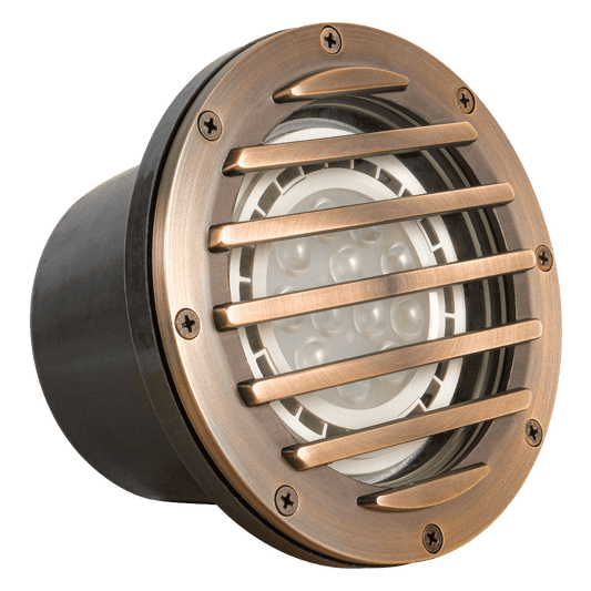 UNB01 Cast Brass Low Voltage Grille Commercial PAR36 LED In-ground Well Light IP65 Waterproof - Tampa Home & Garden Store