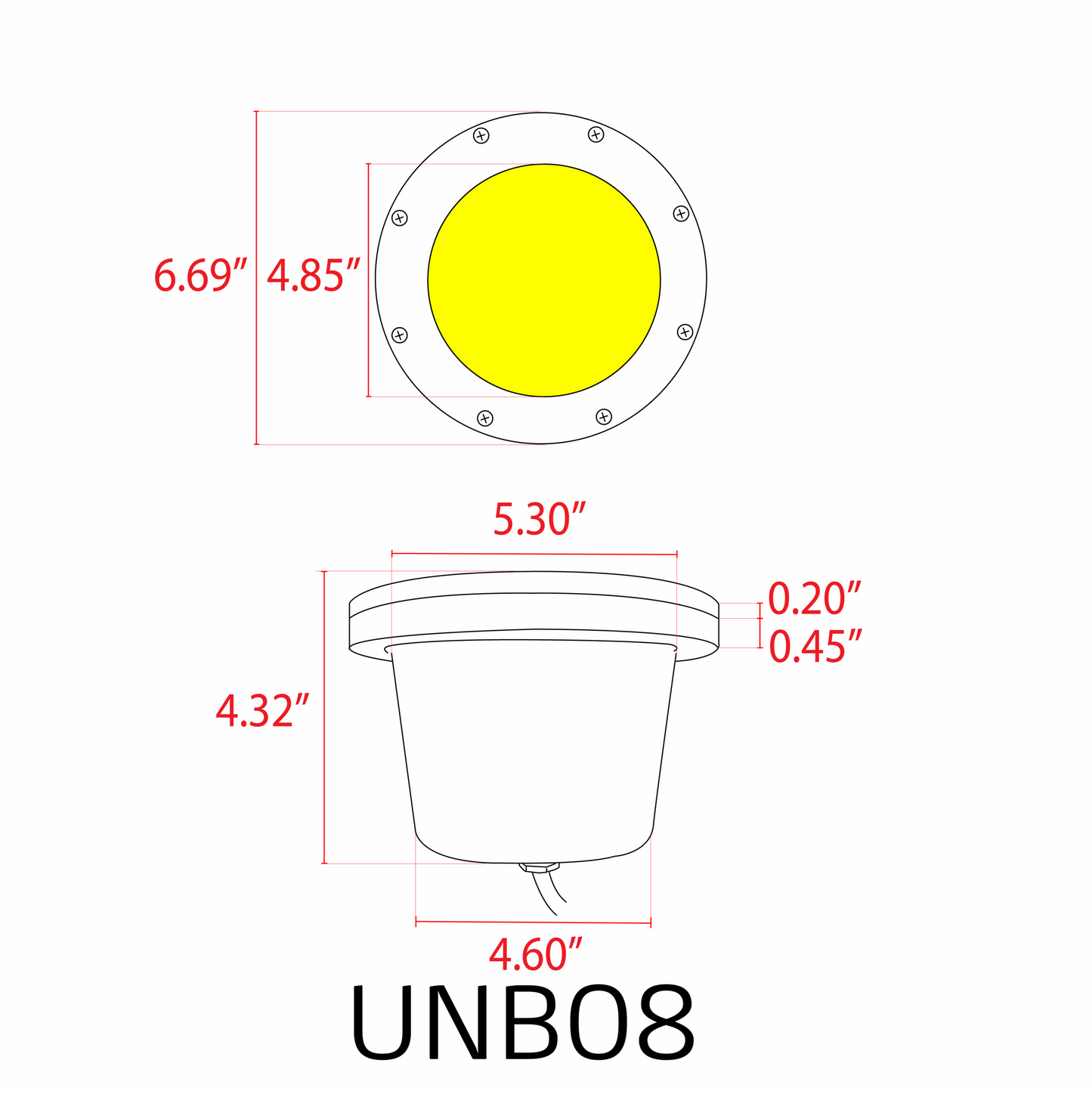 UNB08 Cast Brass Low Voltage Commercial PAR36 LED In-ground Well Light IP65 Waterproof